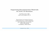Supporting Documentation Materials for HACCP … Documentation Materials for HACCP Decisions By Mary Kay Folk and Lynn Knipe, Ph. D. Department of Animal Sciences and Food Science