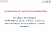 Vaccinations in the immunocompromised hosts - GLOBE … · Search for poliovirus carriers among people with ... (3 doses at 6, 10, 14 wks) vs placebo, 100 HIV-infected (WHO stage