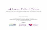 Lupus: Patient Voices  Patient Voices Report on Externally-led Patient-Focused Drug Development Meeting: September 25, 2017 Released March 6,