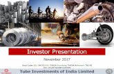 Investor Presentation - tiindia.com · Investor Presentation November 2017 Stock Codes: ... Four Wheeler Application ... While the trade segment has declined by