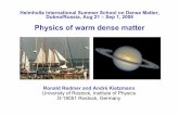 Helmholtz International Summer School on Dense Matter ...theor.jinr.ru/~dm2006/talks/redmer_1.pdf · Helmholtz International Summer School on Dense Matter, ... Solid & liquid ...