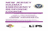 NEW JERSEY HAZMAT EMERGENCY RESPONSE … JERSEY HAZMAT EMERGENCY RESPONSE COURSE ... The Federal Bureau of Investigation ... y ou need to be aware of protocols to identify