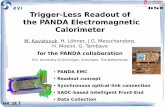 Trigger-Less Readout of the PANDA Electromagnetic Calorimeter · Trigger-Less Readout of the PANDA Electromagnetic Calorimeter M. Kavatsyuk, ... Combination of two channels, ... in