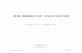 Open MODBUS/TCP Specification - University of …web.eecs.umich.edu/~modbus/documents/Open_ModbusTCP... · Web viewUse of such devices implies that the performance of existing MODBUS