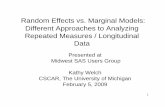 Random Effects vs. Marginal Models: Different … Random Effects vs. Marginal Models: Different Approaches to Analyzing Repeated Measures / Longitudinal Data Presented at Midwest SAS