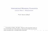 International Monetary Economics - Harris · PDF fileInternational Monetary Economics Lecture Note 1: Measurement ... I the current account: ... GNP t = GDP t + rNIIP t 1 = Y t + NII