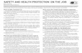 SAFETY AND HEALTH PROTECTION ON THE JOB - … · SAFETY AND HEALTH PROTECTION ON THE JOB ... safety and health protection for workers under the Cal/OSHA ... that employers may appeal