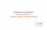 CONFLICTS OF INTEREST RELATED PARTIES … · charity • Can lead to conflicts of interest or loyalty. ... • employ a trustee’s spouse or other close relative at the charity (or