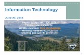Integrated Program Review and Information Technology ... · Integrated Program Review and Capital Investment Review June 2016 Information Technology 1 ... Netcracker Upgrade TAS Line