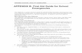 APPENDIX B: First Aid Guide for School Emergencies Teeth/Tooth Loss Broken Braces ... be washed with soap and running water as soon as ... for School Emergencies. First Aid Guide for