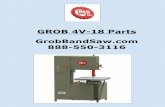 GrobBandSaw.com GROB 4V-18 Parts 888-550-3116 · grob inc. grafton, wis. drn. date tr. scale ch. o.k. dwg. no. no. req'd patt. no. material heat treatment 18 6 3 8 14 15