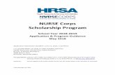 Nurse Corps Scholarship Program - bhw.hrsa.gov · FDA Number 93.303 . NURSE Corps Scholarship Program . School Year 2018-2019 Application & Program Guidance May 2018 Application Submission
