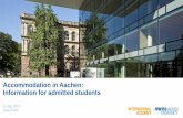 Accommodation in Aachen: Information for admitted students .Accommodation in Aachen: Information