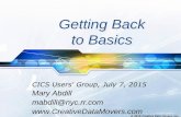 Getting Back to Basics - Fundi · Very Basic Basics Most CICS programs are written in COBOL COBOL celebrates its 56th year •May 28, 2009, COBOL became 50 years old More and more