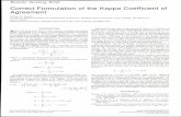 Correct Formulation of the Kappa Coefficient of Agreement · Correct Formulation of the Kappa Coefficient of ... (1960), most articles cite Bishop et al. ... "Correct Formulation