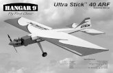 Ultra Stick 40 ARF - Horizon Hobby · 6 Hangar 9 Ultra Stick 40 ARF Assembly Manual Step 4 Use the hinges to place the aileron in position. Use a hobby knife to set the gap between