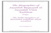 The Biographies of Sayyidah Ruqayyah & Sayyidah Umm Kulthumjamiat.org.za/wp-content/uploads/2018/02/Sayyidah-Ruqayyah-and-Um… · The Biographies of Sayyidah Ruqayyah ... day of