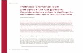 ferencias Política criminal con perspectiva de género · Referencias 52 Revista de derechos humanos - dfensor Política criminal con perspectiva de género Consideraciones sobre