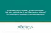 Health Information Exchange - A Critical Assessment: How ... · Health Information Exchange ... Introduction to the eHealth Exchange 9 Shared Governance and Trust ... as integral