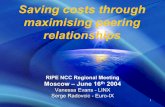 Saving costs through maximising peering relationships · Saving costs through maximising peering relationships ... Size of network loosely relates to the point at which ... many benefits