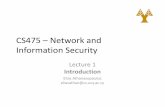 CS475 –Network and Information Security · CS475 –Network and Information Security Lecture 1 Introduction ... , through password) ... •25% Midterm