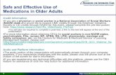 Safe and Effective Use of Medications in Older Adults · . April 18, 2018. Safe and Effective Use of Medications in Older Adults