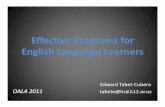 Effective Programs for English Language Learners · Effective Programs for English Language Learners ... (Adapted from Cummins, J. 1987) Surface features of L1 Surface features ...