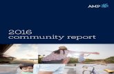 AMP community report 2016€¦ · AMP Limited ABN 49 079 354 519 ... – banking products, including ... impacts, ethical practices and quality of its