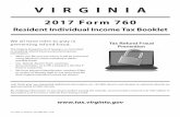 2017 Form 760 Resident Individual Income Tax Booklet · Resident Individual Income Tax Booklet. ... their Virginia individual income tax returns. Tax Refund Fraud . Prevention. ...