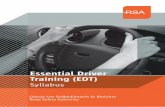 Essential Driver Training (EDT) - RSA.ie Drivers/Driver Training/EDT Syllabus... · PDF fileEssential Driver Training (EDT) Syllabus The 12 lessons in the Essential Driver Training