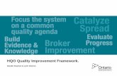 HQO Quality Improvement Framework. - .HQO Quality Improvement Framework. Sandie Seaman & Lynn Dionne