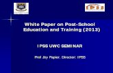 White Paper on Post-School Education and Training (2013) uwc/Documents/White Paper   White Paper