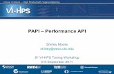 PAPI – Performance API - VI-HPS · PAPI – Performance API Shirley Moore shirley@eecs.utk.edu 8th VI-HPS Tuning Workshop 5-9 September 2011
