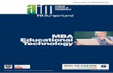 MBA Educational Technology - WBS TRAINING AG · Durch die Kooperation mit einem Bildungsdienstleister (WBS AKADE-MIE), ... Marketing oder auch Online Education ist zweiter Bildschirm