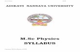 M.Sc Physics SYLLABUS - Adikavi Nannaya syllabus/Physics    ADIKAVI NANNAYA UNIVERSITY