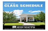 SPRING 2018 CLASS SCHEDULE - ASU Mid-South · ARKANSAS STATE UNIVERSITY MID-SOUTH SCHEDULE OF CLASSES Registration Information Placement Testing Schedule All testing will be done