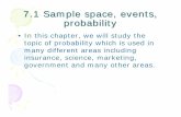 7.1 Sample space, events, probability · 7.1 Sample space, events, probability ... union of events as well as intersection of two events. The number of events in the union of A and