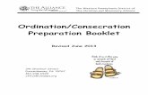 Ordination/Consecration Preparation Booklet Prep... · This ORDINATION/CONSECRATION PREPARATION BOOKLET contains everything you need ... Western PA District of C&MA ... in any translation.