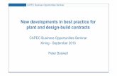 New developments in best practice for plant and design ...€¦ · Nd l tibt tifNew developments in best practice for ... FIDIC Plant Contract ... same procedure as for employer-designed