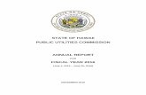 STATE OF HAWAII PUBLIC UTILITIES COMMISSION ANNUAL REPORT · state of hawaii . public utilities commission . annual report . for . fiscal year 2016 (july 1, 2015 – june 30, 2016)