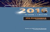 10 YEARS 1 BILLION - IPG /media/Files/I/Ipg-Photonics-IR/Annual... · PDF file10 YEARS | 1 BILLION IPG PHOTONICS ... Felix Stukalin ... IPG Photonics Corporation Stockholders’ Equity
