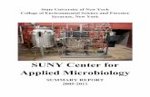 SUNY Center for Applied Microbiology - ESF REPORT (2005-2011) SUNY-Center for Applied Microbiology at SUNY-College of Environmental Science and Forestry, Syracuse, New York The SUNY-Center