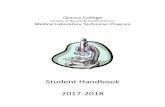 Student Handbook 2017-2018 - Quincy College ·  · 2018-02-15Student Handbook . 2017-2018 . ... All enrolled MLT students must read the entire MLT Student Handbook, ... MT (ASCP)