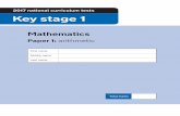 2017 key stage 1 mathematics: paper 1 arithmetic · Mathematics Paper 1: arithmetic First name Middle name Last name 2017 national curriculum tests Key stage 1 Total marks