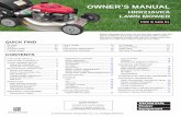 OWNER’S MANUAL - American Honda Motor Companycdn.powerequipment.honda.com/pe/pdf/manuals/00X31VL0N030.pdf · 2 WELCOME Congratulations on your selection of a Honda lawn mower! We