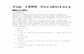 Top 1000 Vocabulary Words - calhoun.k12.al.us 10  Web viewThe top 1,000 vocabulary words have been carefully chosen to represent ... (by word or deed ... not subject or susceptible