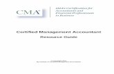 Certified Management Accountant - imanet.org.cn · Certified Management Accountant ... New Jersey 07645-1760 1 (800) 638-4427 1 ... The items that comprise the exam part you will