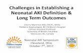Challenges in Establishing a Neonatal AKI Definition ... Services...Challenges in Establishing a Neonatal AKI Definition & ... • Highly dynamic GFR in 1st few weeks of ... •Cystatin