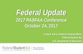 Federal Update - PASFAA · Federal Update 2017 PASFAA Conference October 24, 2017 ... As established in 81 FR 75926, 34 CFR 682.211(i)(7) and 682.410(b)(6)(viii) remain designated