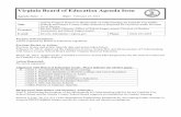 Virginia Board of Education Agenda Item · Virginia Board of Education Agenda Item ... at Joseph P. King Middle School, ... a division MOU will provide quarterly data reports to the